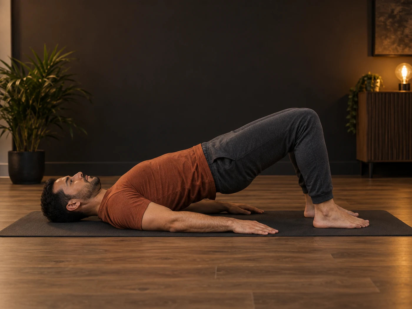 Man demonstrating a Glute Bridge